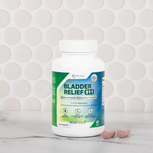 Version 1.0.0 Cápsulas veganas Phytage Labs Bladder Relief 911 apoyo vejiga