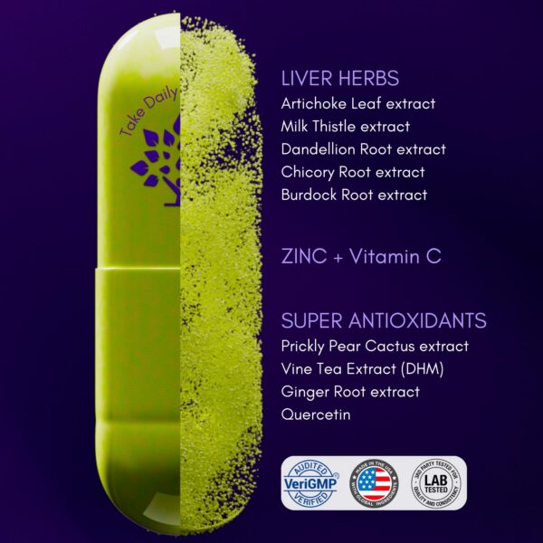 Cápsulas veganas Purple Tree Happy Liver para detox de hígado
