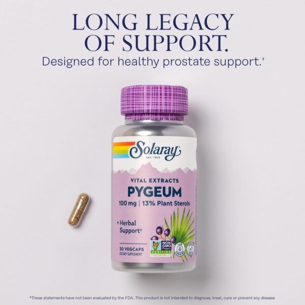 Cápsulas veganas pygeum corteza 100mg SOLARAY
