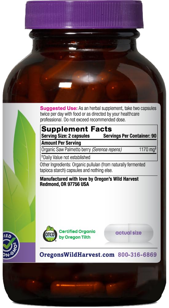 Cápsulas veganas de Saw Palmetto para salud prostática