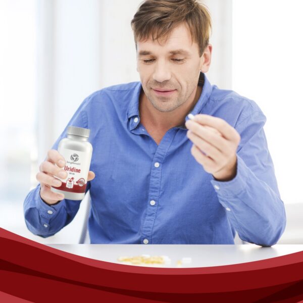 Detalle cápsulas veganas Uridina Monofosfato 300mg LongLifeNutri