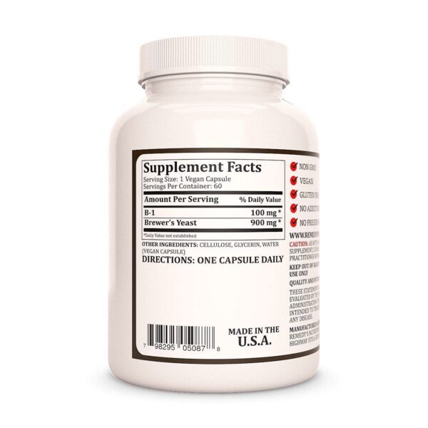 Version 1.0.0 Cápsulas veganas de vitamina b1 Remedy's nutrition levadura natural