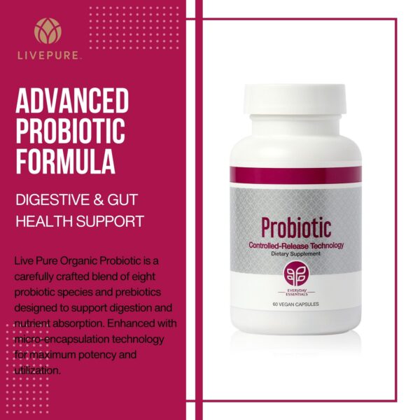 Cápsulas veganas PURE probiótico para salud intestinal y sistema inmune