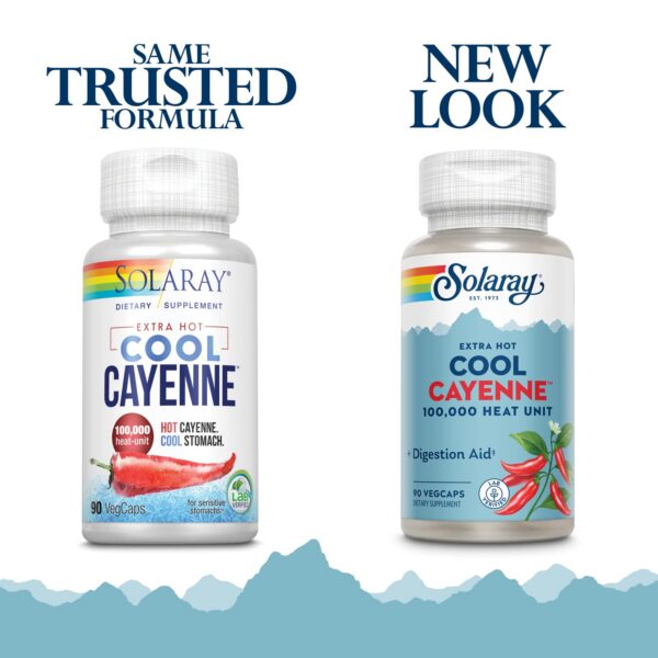 Cápsulas veganas SOLARAY cayena con proceso Bio-Cool para digestión