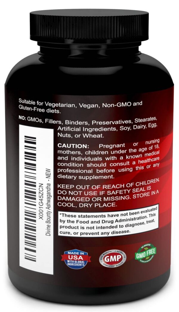 Cápsulas vegetales altas en potencia 1200mg de Ashwagandha