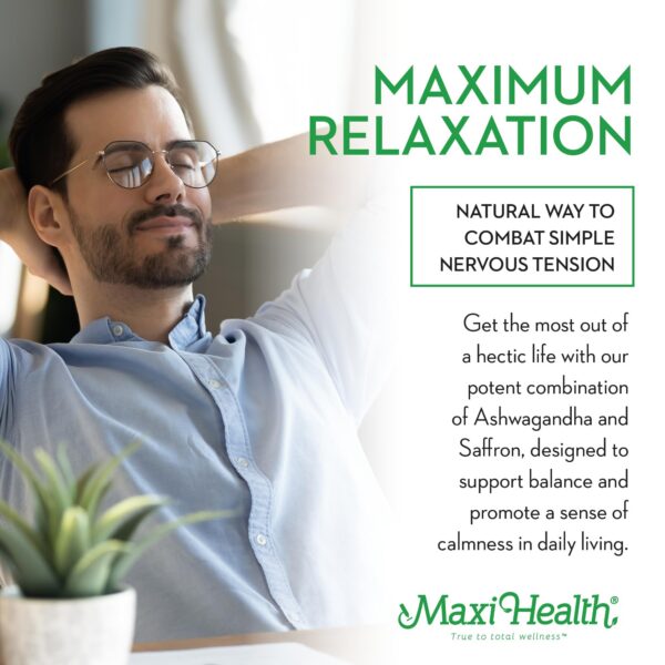 Cápsulas vegetales Ashwagandha + Azafrán Maxi Health