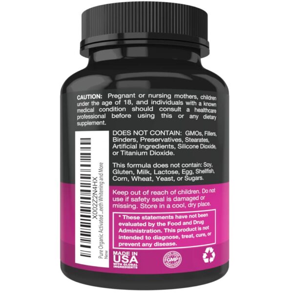 Cápsulas vegetales carbón activado Purest Vantage 600mg detalle producto