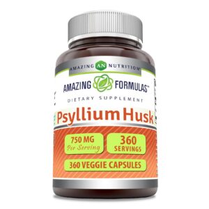 Version 1.0.0 Cápsulas vegetales de cáscara de psyllium Amazing Formulas 750mg