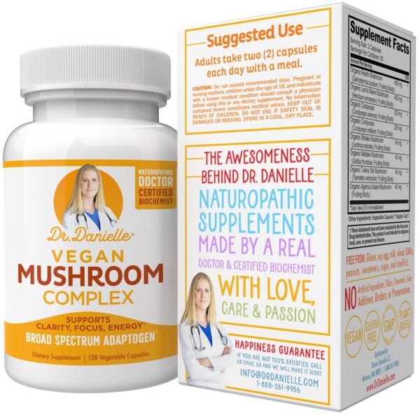 Cápsulas vegetales de complejo de hongos para memoria y alivio de estrés