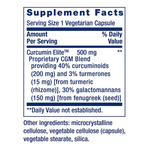 Cápsulas vegetales Curcumin Elite suplemento de cúrcuma