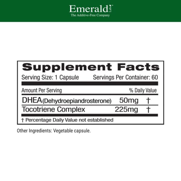 Cápsulas vegetales DHEA 50mg de cerca