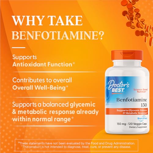 Cápsulas vegetales Doctor's BEST Benfotiamina 150 mg