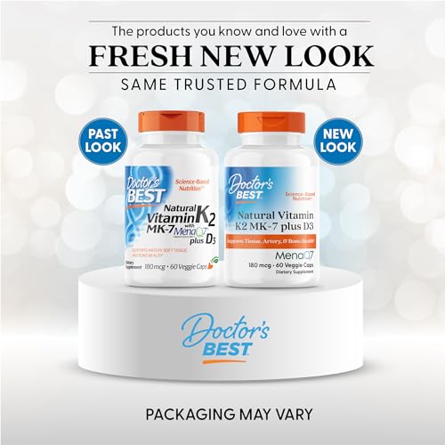 Cápsulas vegetales Doctor's Best vitamina K2 y D3