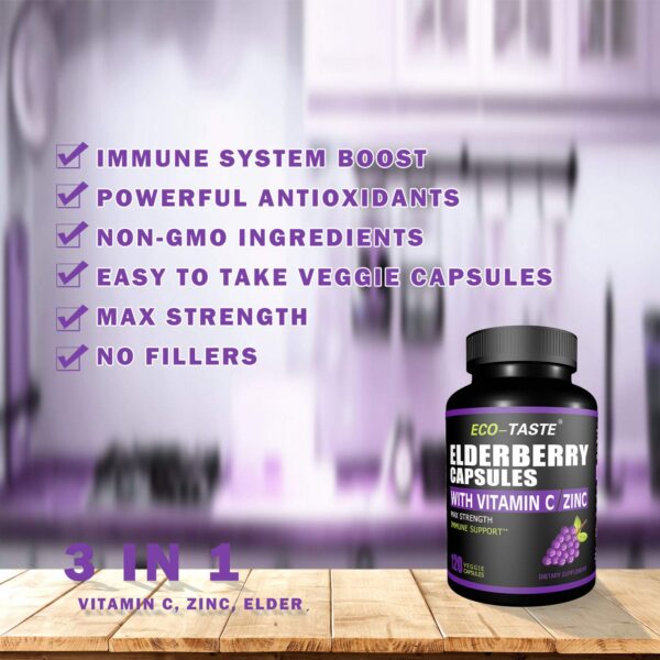 Cápsulas vegetales ECO-TASTE con saúco y vitamina C