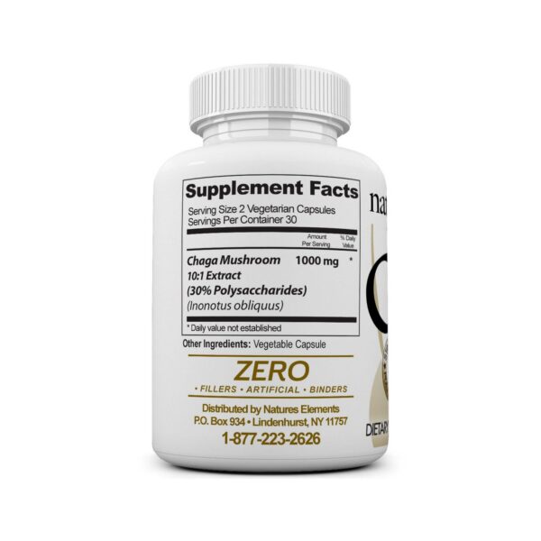 Cápsulas vegetales de extracto Chaga Natures Elements