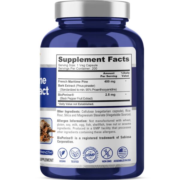 Cápsulas vegetales de extracto de pino marino