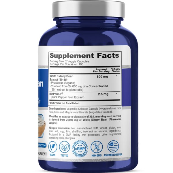 Capsulas vegetales de frijol blanco