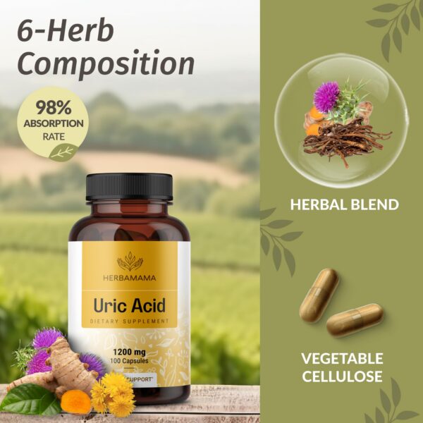 Cápsulas vegetales para soporte de ácido úrico HERBAMAMA