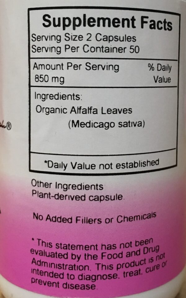 Cápsulas vegetales hojas de alfalfa Dr. Christopher