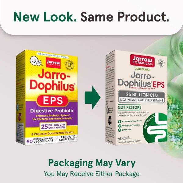 Cápsulas vegetales Jarro-Dophilus EPS para salud intestinal