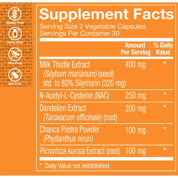 Cápsulas vegetales para limpieza hepática The Vitamin Shoppe