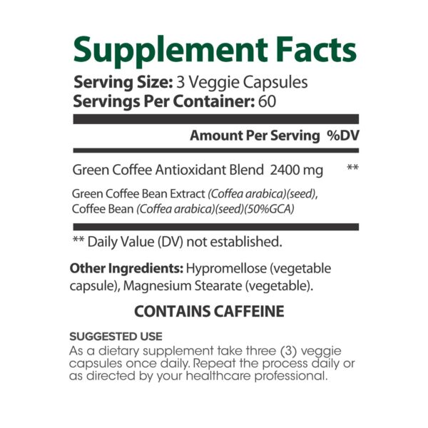 Detalle cápsulas vegetales suplemento Lumen Naturals café verde