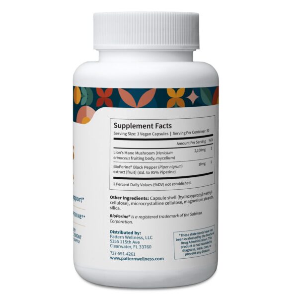 Cápsulas vegetales melena de león Pattern Wellness