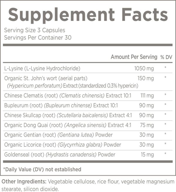 Cápsulas vegetales Natural Wellbeing Trilex supporting herpes labial natural