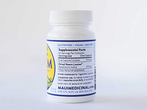 Detalle cápsulas vegetales neem certificado orgánico