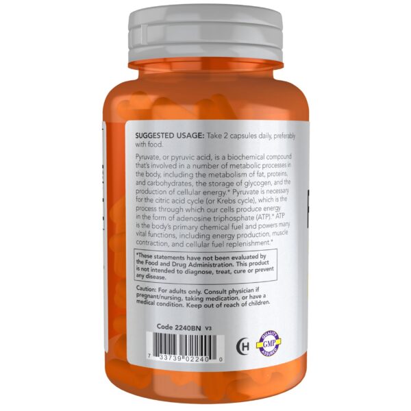 Cápsulas vegetales NOW Foods Piruvato 600 mg