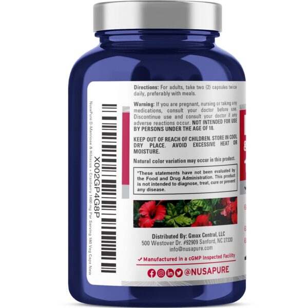 Cápsulas vegetales NusaPure D-Manosa detalle producto