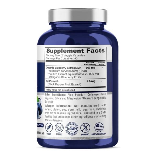 Cápsulas vegetales NusaPure con extracto concentrado de arándano