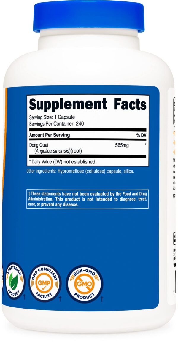 Cápsulas vegetales Nutricost Dong Quai para salud natural