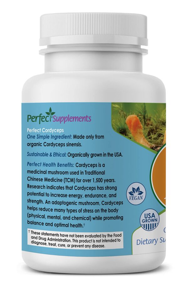 cápsulas vegetales Perfect Cordyceps para energía y fuerza