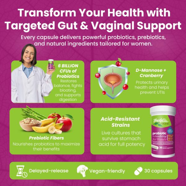 Cápsulas vegetales probiótico Medella Naturals 6 mil millones UFC