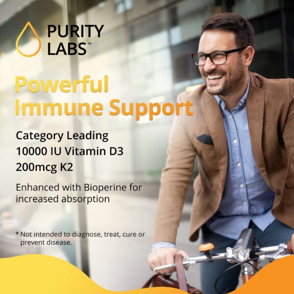 Cápsulas vegetales Purity Labs vitamina D3 K2 para salud ósea