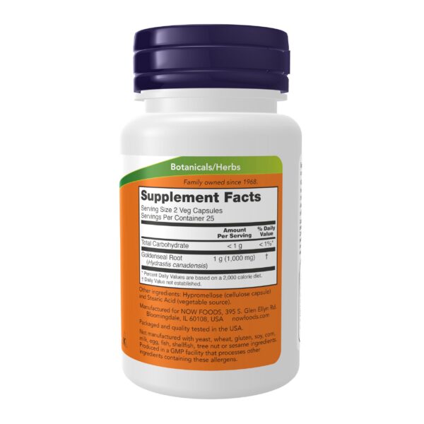 Version 1.0.0 Cápsulas vegetales raíz Goldenseal NOW 50 unidades