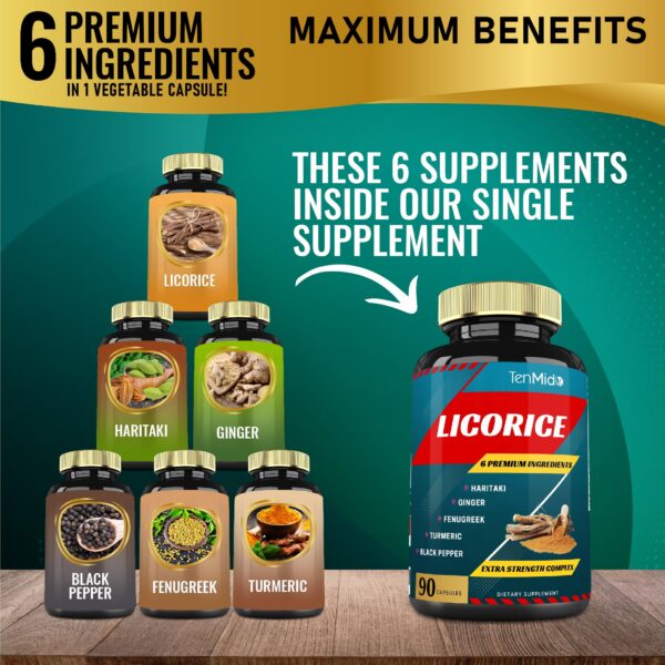 Cápsulas vegetales de regaliz y hierbas para salud digestiva