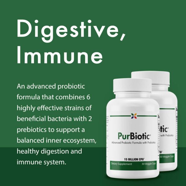 Cápsulas vegetales para salud intestinal de fórmula avanzada PurBiotic