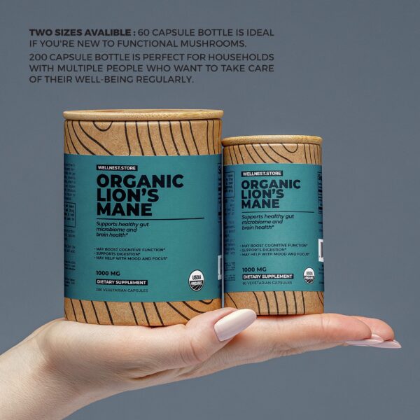 Capsulas vegetales suplemento melena de león Wellnest.Store