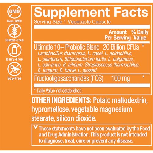 Cápsulas vegetales Ultimate 10+ probióticos