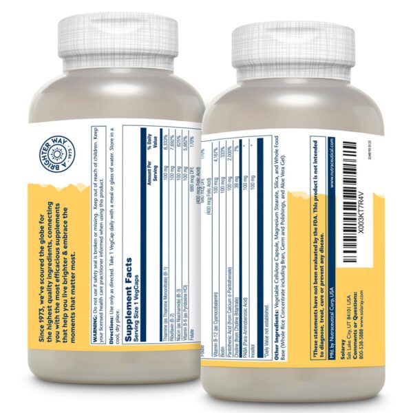 Cápsulas vegetales vitamina B complejo SOLARAY