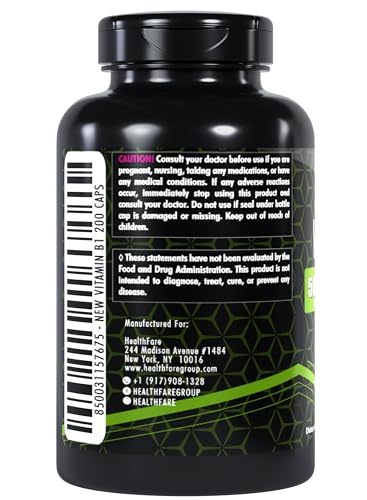 Cápsulas vegetales vitamina b1 Healthfare envase