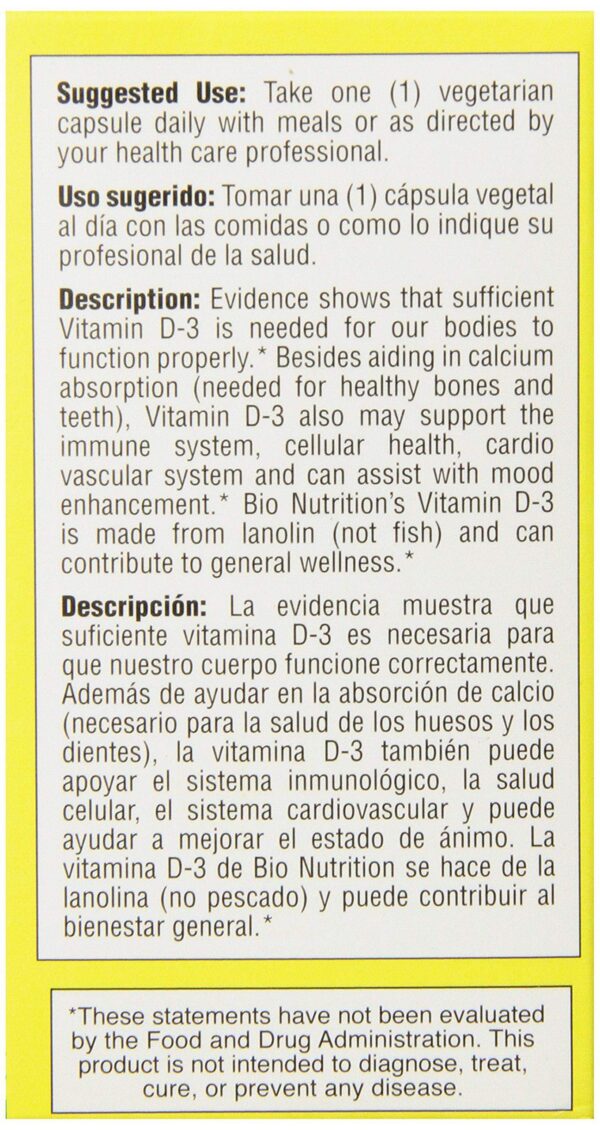Version 1.0.0 Capsulas vegetales vitamina d3 alta dosis Bio Nutrition