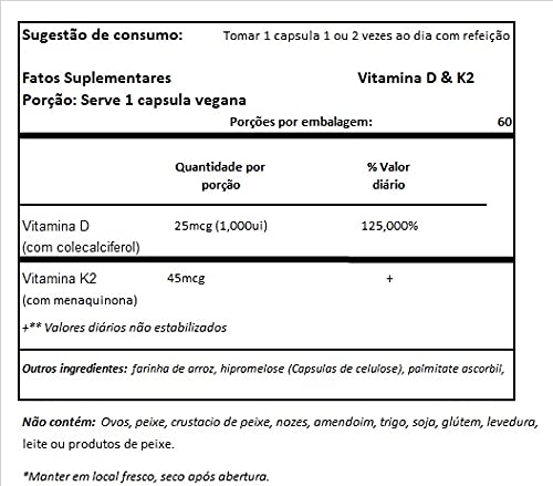 Cápsulas vegetales vitamina D-3 y K-2 NOW Foods