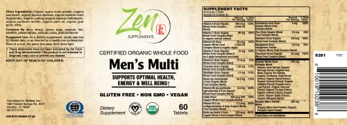 Cápsulas vegetales Zen Organic multivitaminas hombre orgánico