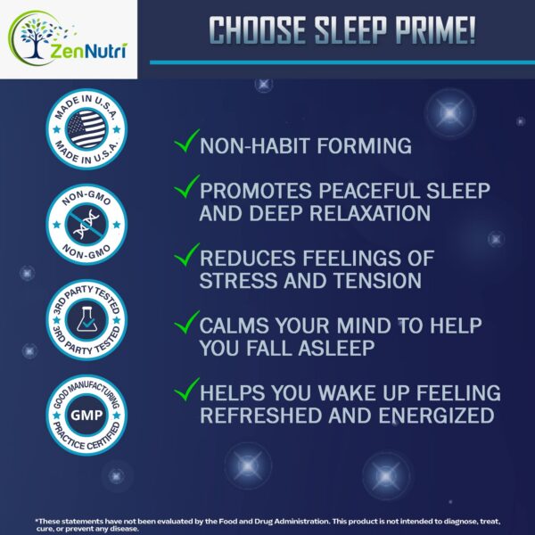 Cápsulas vegetales ZenNutri Sleep Prime para mejor descanso y sueño