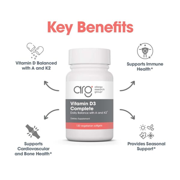 Cápsulas vegetaliana vitamina D3 y K2 de Allergy Research