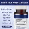 Cápsulas vegetarianas de AgeImmune Lithium Orotate sobre fondo