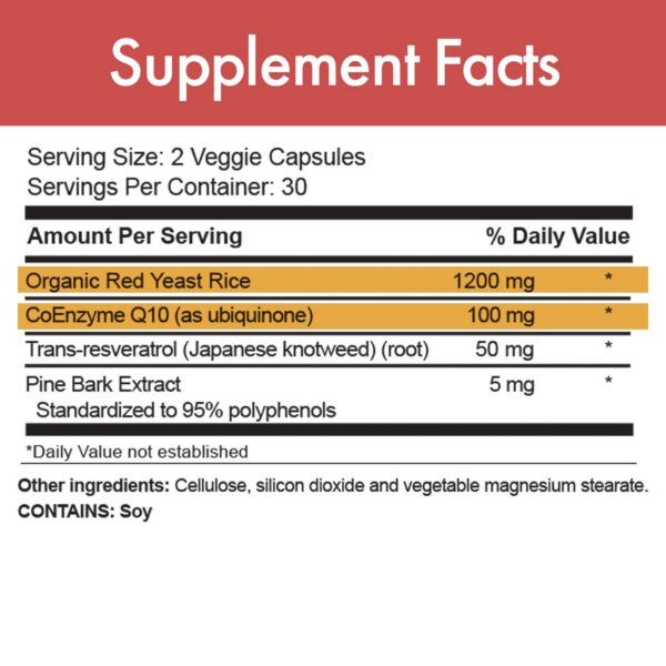 Cápsulas vegetarianas arroz rojo con CoQ10 fórmula RED-Q10